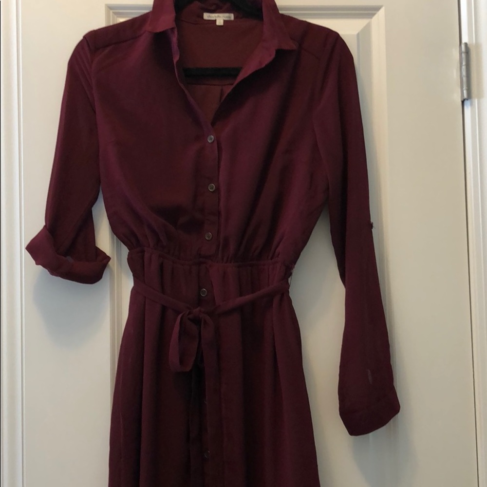 Burgundy Button-Up dress